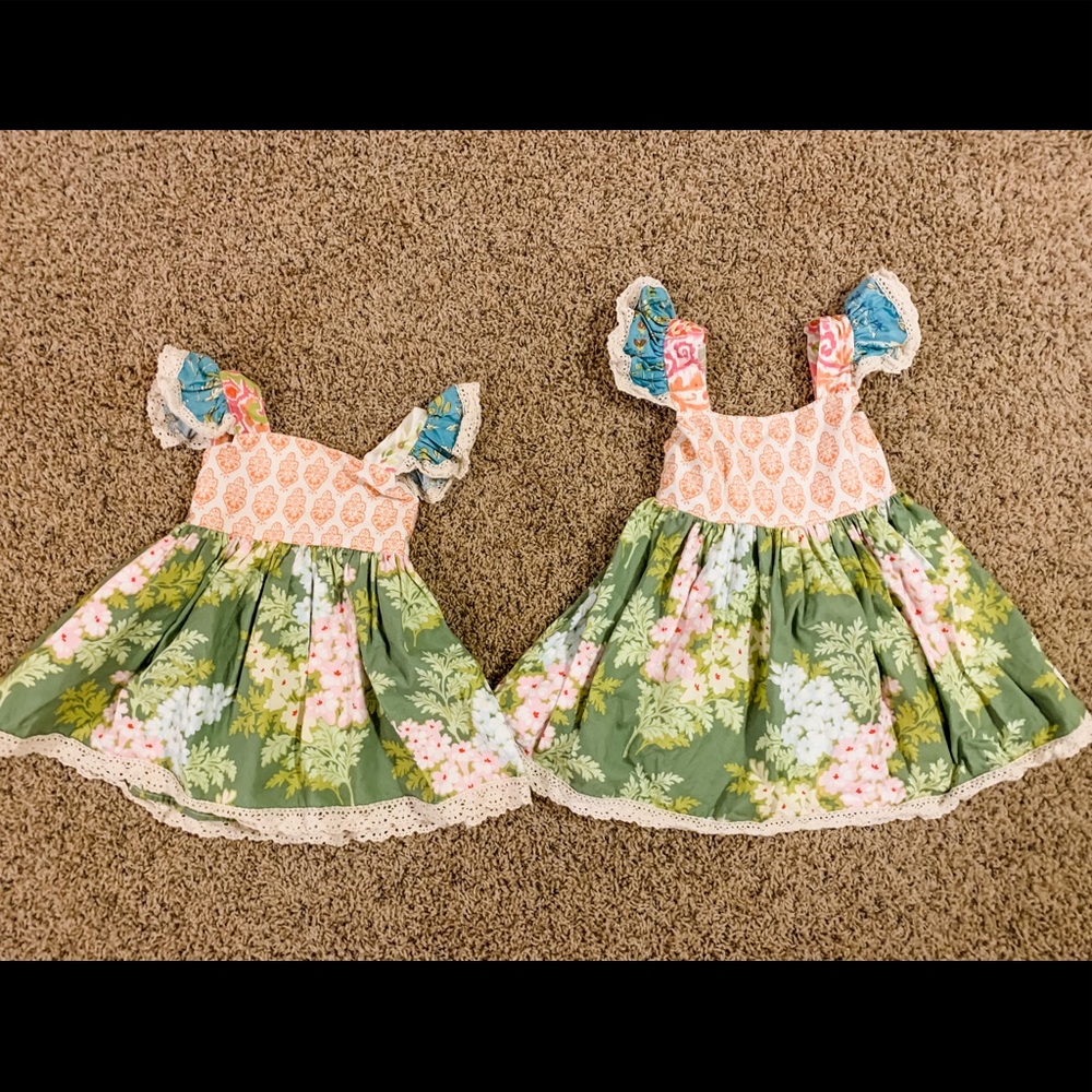 Matching Sweet Honey Dresses, 18 months & 3T
